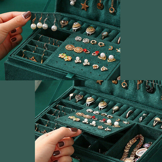 3 Layer Grey Jewellery Box Organizer