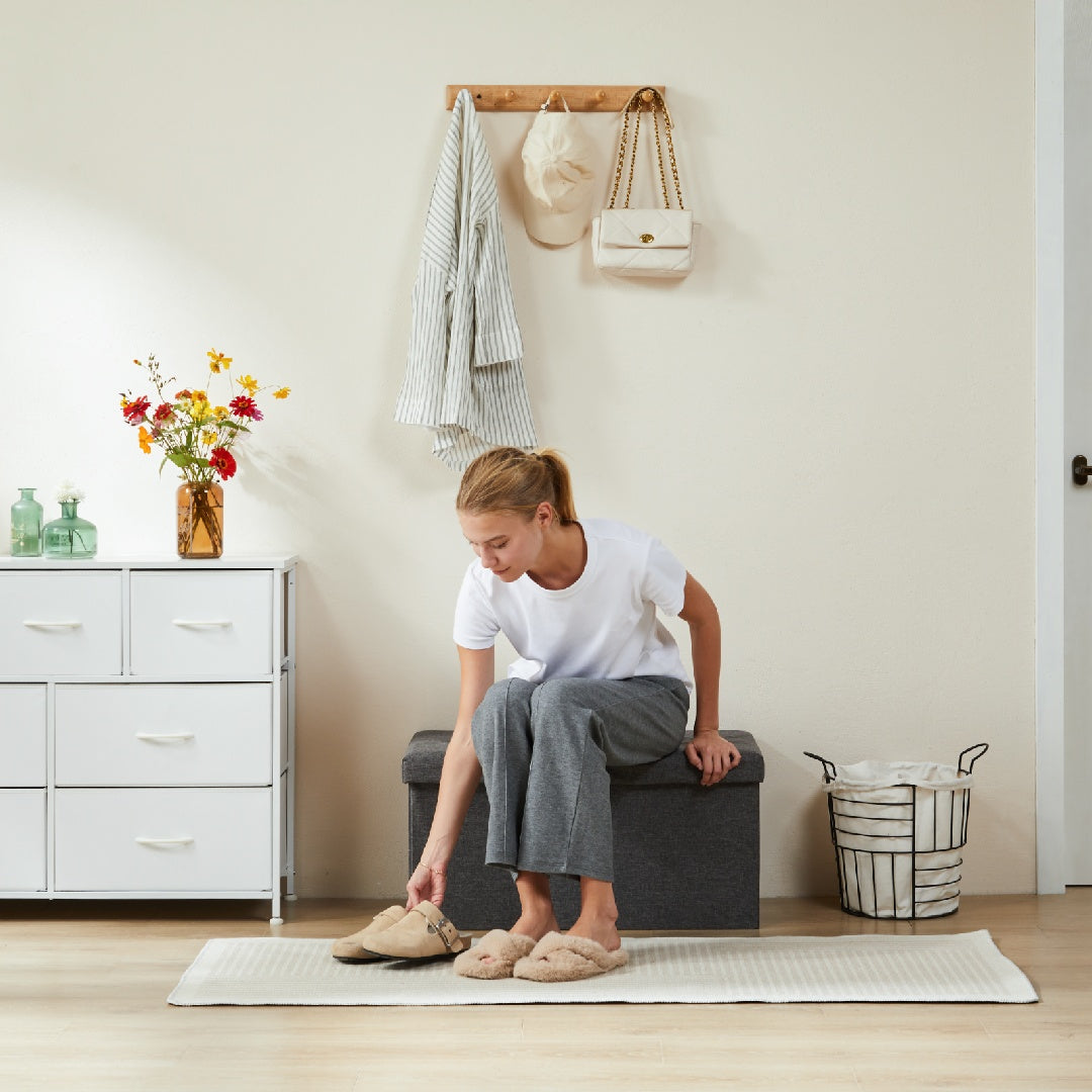 Storage Ottoman With Thicker Foam Padded Seat