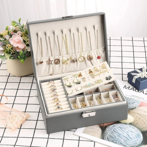 2 Layer Grey Jewellery Organizer Box